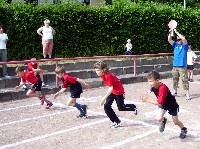 Sebastian und Johannes beim 50 m-Lauf